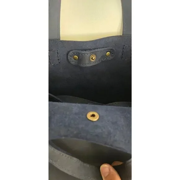 Portland Leather Goods Mini Tote Crossbody Deep Water Navy Blue - Picture 6 of 7